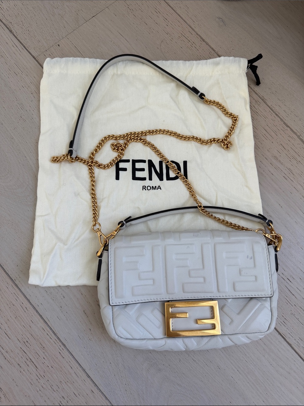 Fendi Leather Mini Baguette